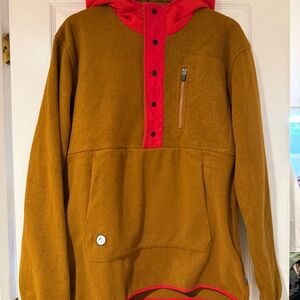 Deso Tenaya Snap Hoodie, New 3/4 Snap Front Fleece Outdoor Sweatshirt, Large